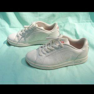 Vans LEATHER Sneakers Womens sz. 9 W White shoes wide Giulietta w/ Box